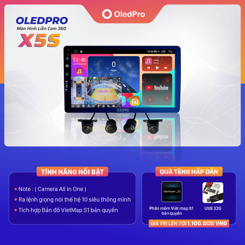 Màn Hình Android OledPro X5S New Liền Camera 360 - Ảnh 3