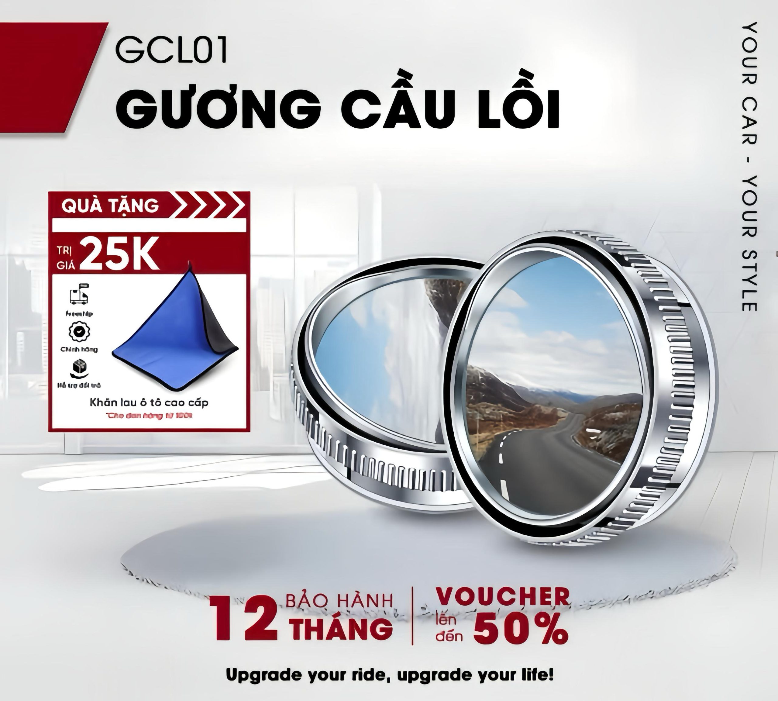 Gương Cầu Lồi Ô Tô UHERO Chính Hãng – Xoay 360 Độ, Xoá Điểm Mù Tuyêth Đối - Ảnh 2